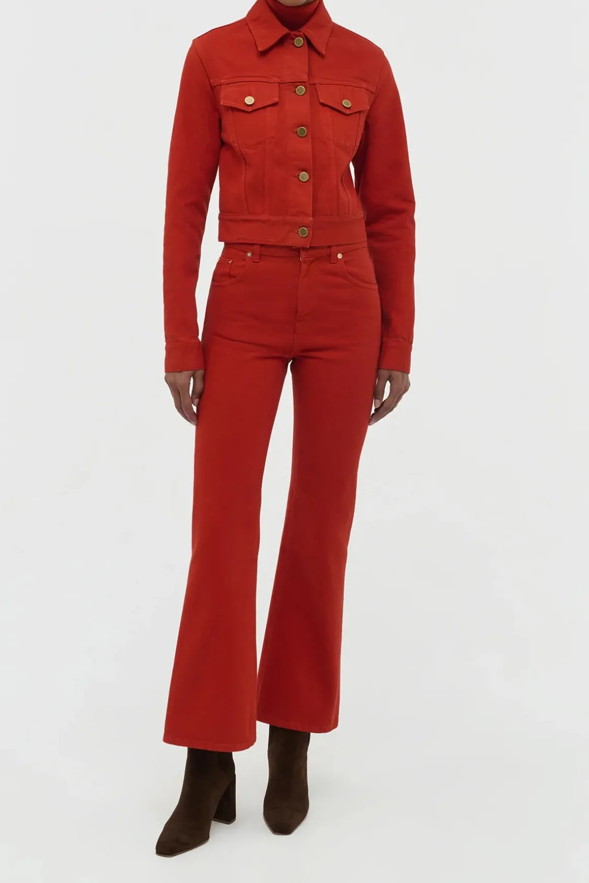Bronte Jacket in Antelope Orange Recycled Cotton Denim