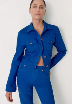 Bronte Jacket in Cobalt Recycled Cotton Denim