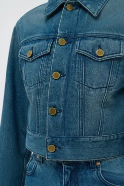 Bronte Jacket in Uruguayan Blue Recycled Cotton Denim