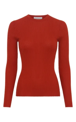 Browning Knit Sweater in Antelope Orange Cashmere Silk