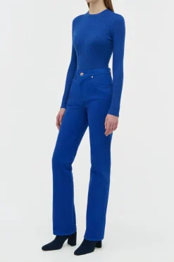 Browning Knit Sweater in Cobalt Cashmere Silk