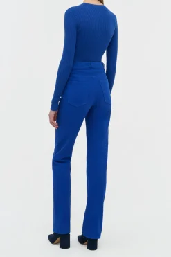 Browning Knit Sweater in Cobalt Cashmere Silk