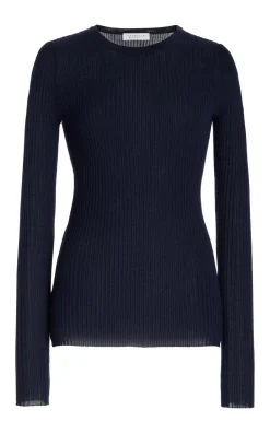 Browning Knit Sweater in Dark Navy Cashmere Silk