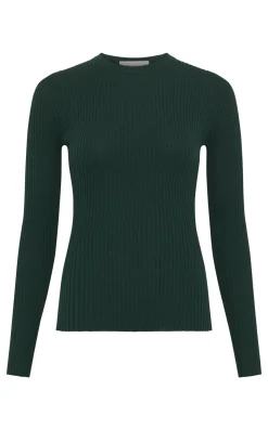 Browning Knit Sweater in English Green Cashmere Silk