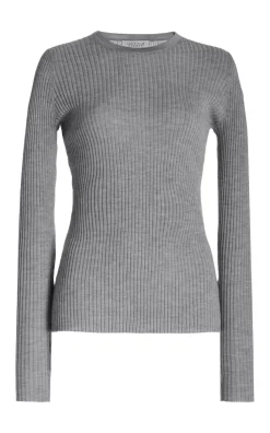 Browning Knit Sweater in Heather Grey Cashmere Silk