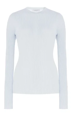 Browning Knit Sweater in Light Blue Cashmere Silk