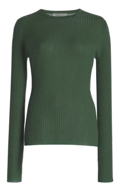 Browning Knit Sweater in Olive Cashmere Silk