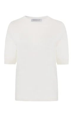 Brunner Knit T-Shirt in Ivory Cashmere Silk