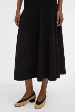 Cairan Knit Maxi Skirt in Black Merino Wool