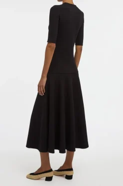 Cairan Knit Maxi Skirt in Black Merino Wool