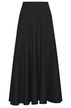 Cairan Knit Maxi Skirt in Black Merino Wool