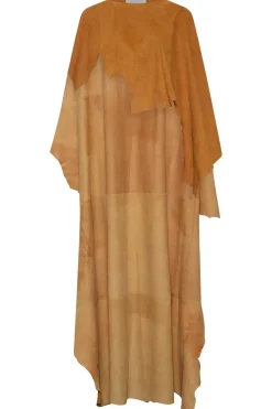 Calian Raw Cut Cape In Cashew Suede