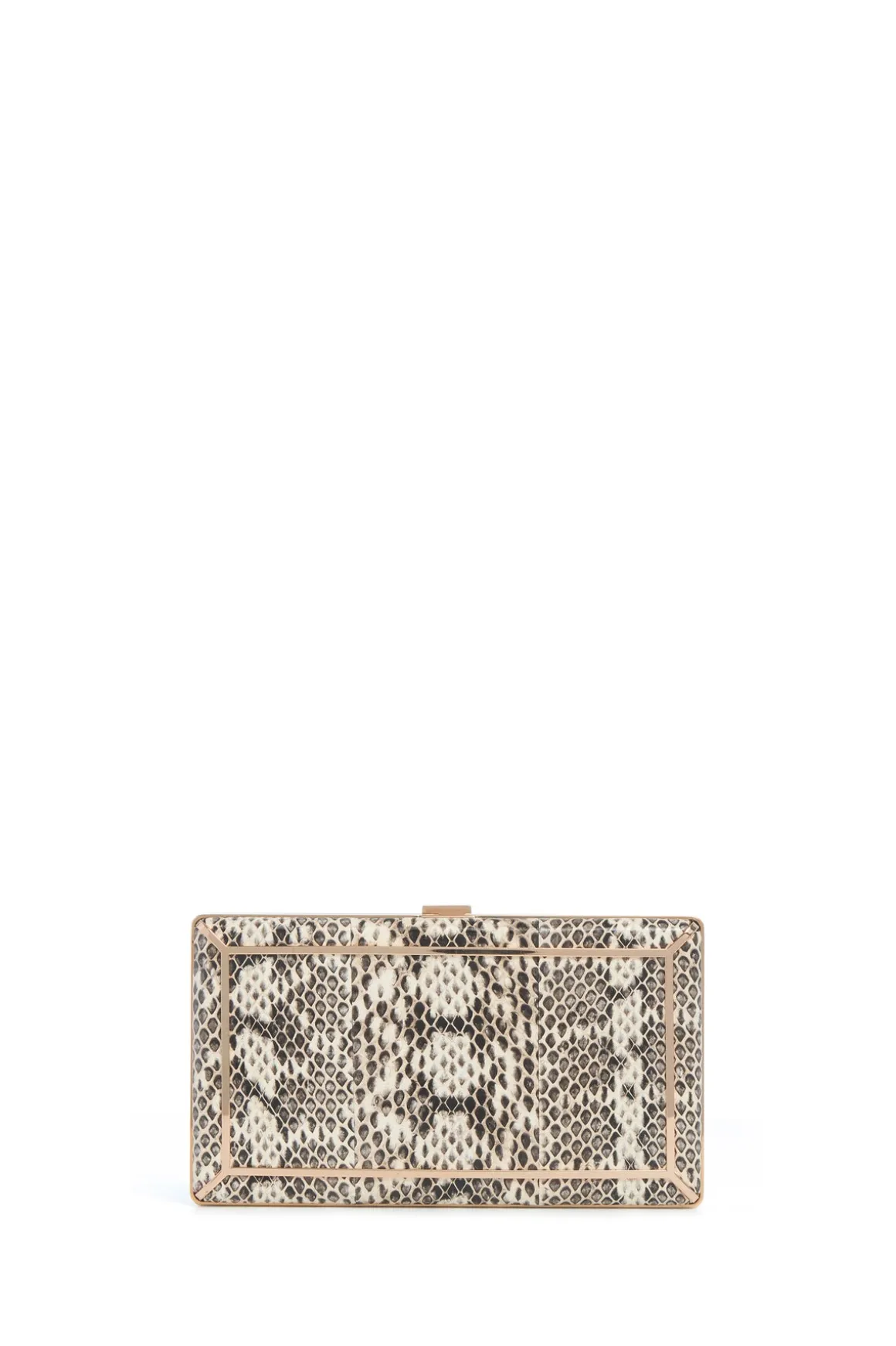 Callas Clutch in Black & White Snakeskin