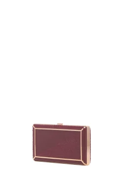 Callas Clutch in Bordeaux Snakeskin & Nappa Leather