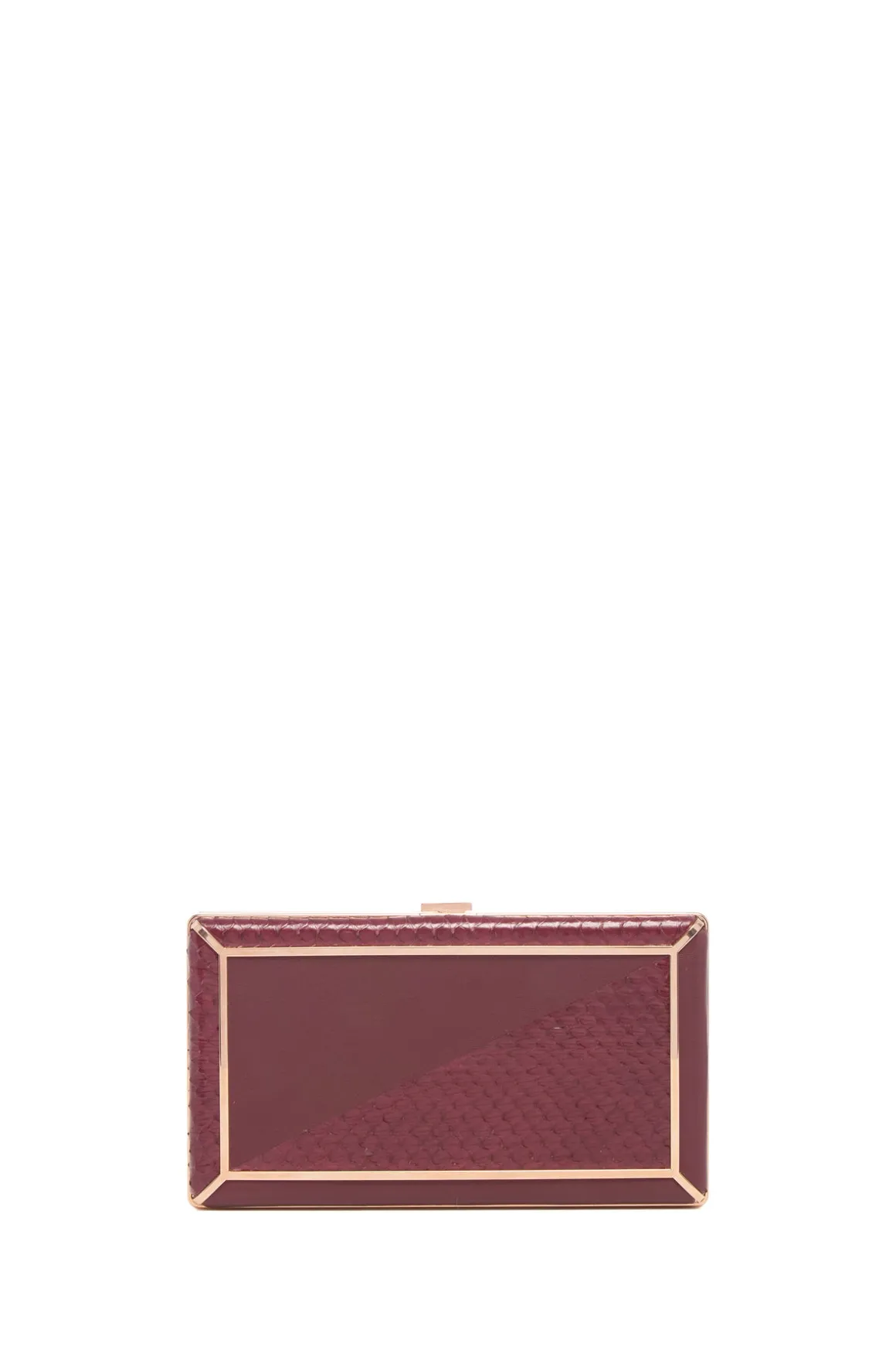 Callas Clutch in Bordeaux Snakeskin & Nappa Leather