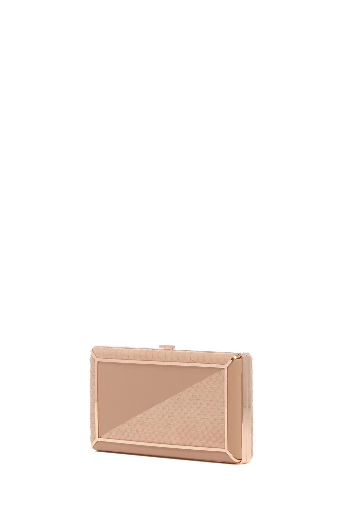Callas Clutch in Nude Snakeskin & Nappa Leather