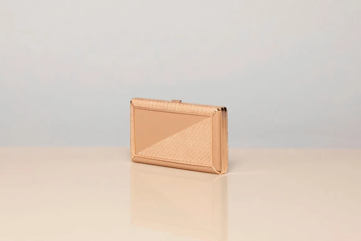 Callas Clutch in Nude Snakeskin & Nappa Leather