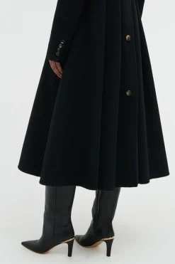 Cantwell Coat in Black Double-face Recycled Cashmere