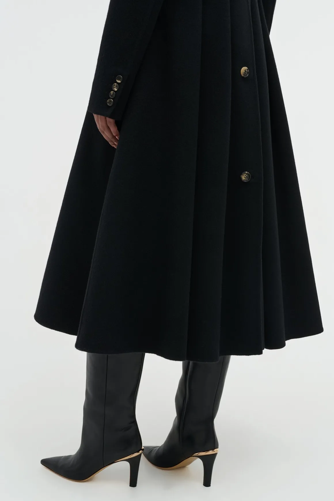 Cantwell Coat in Black Double-face Recycled Cashmere