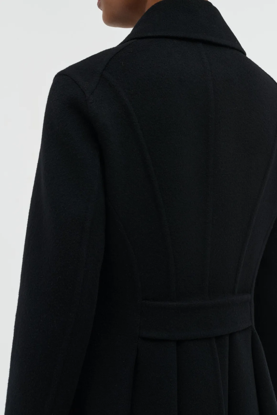 Cantwell Coat in Black Double-face Recycled Cashmere