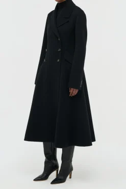 Cantwell Coat in Black Double-face Recycled Cashmere