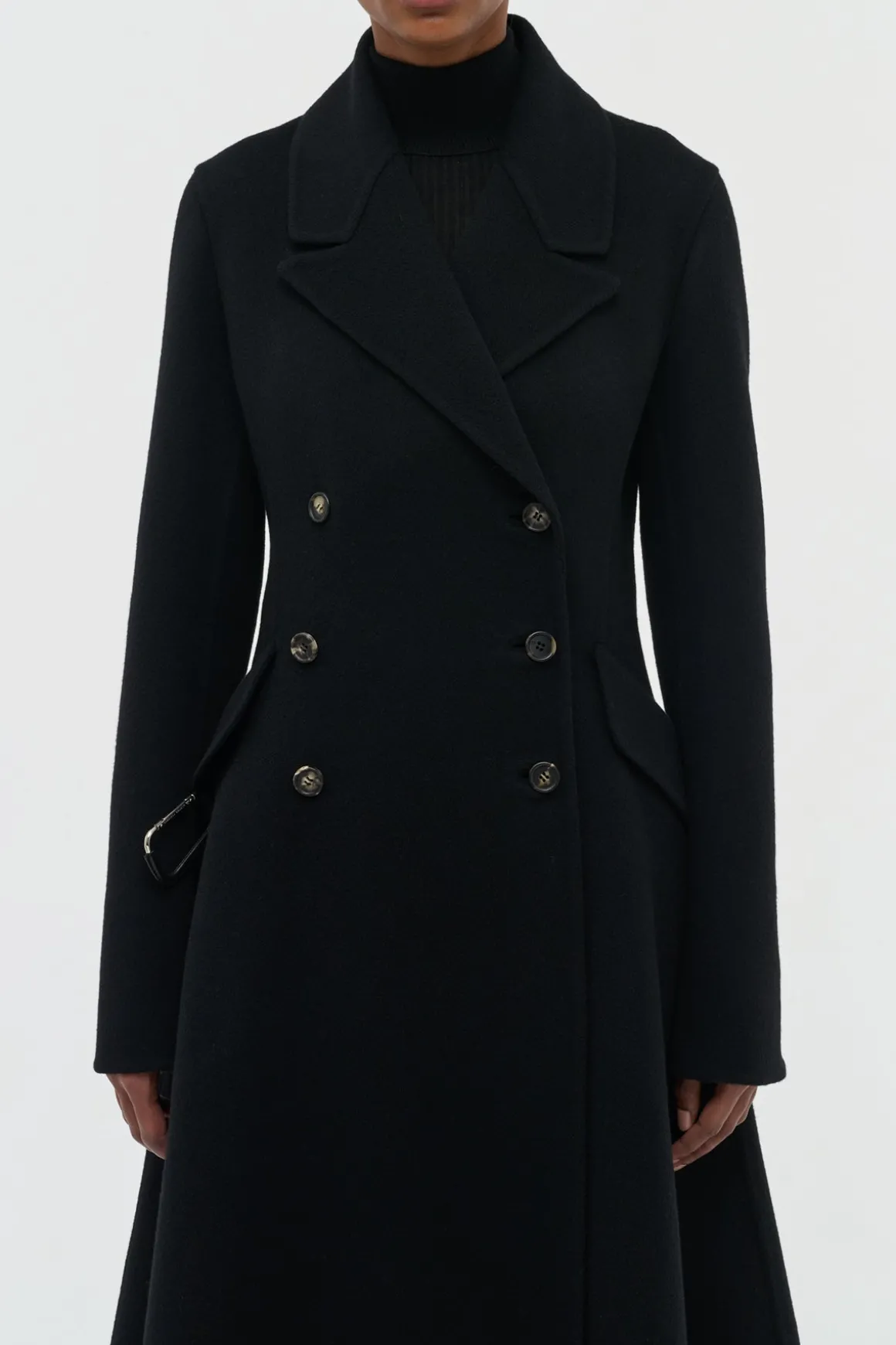Cantwell Coat in Black Double-face Recycled Cashmere