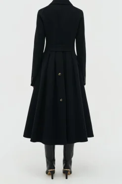 Cantwell Coat in Black Double-face Recycled Cashmere