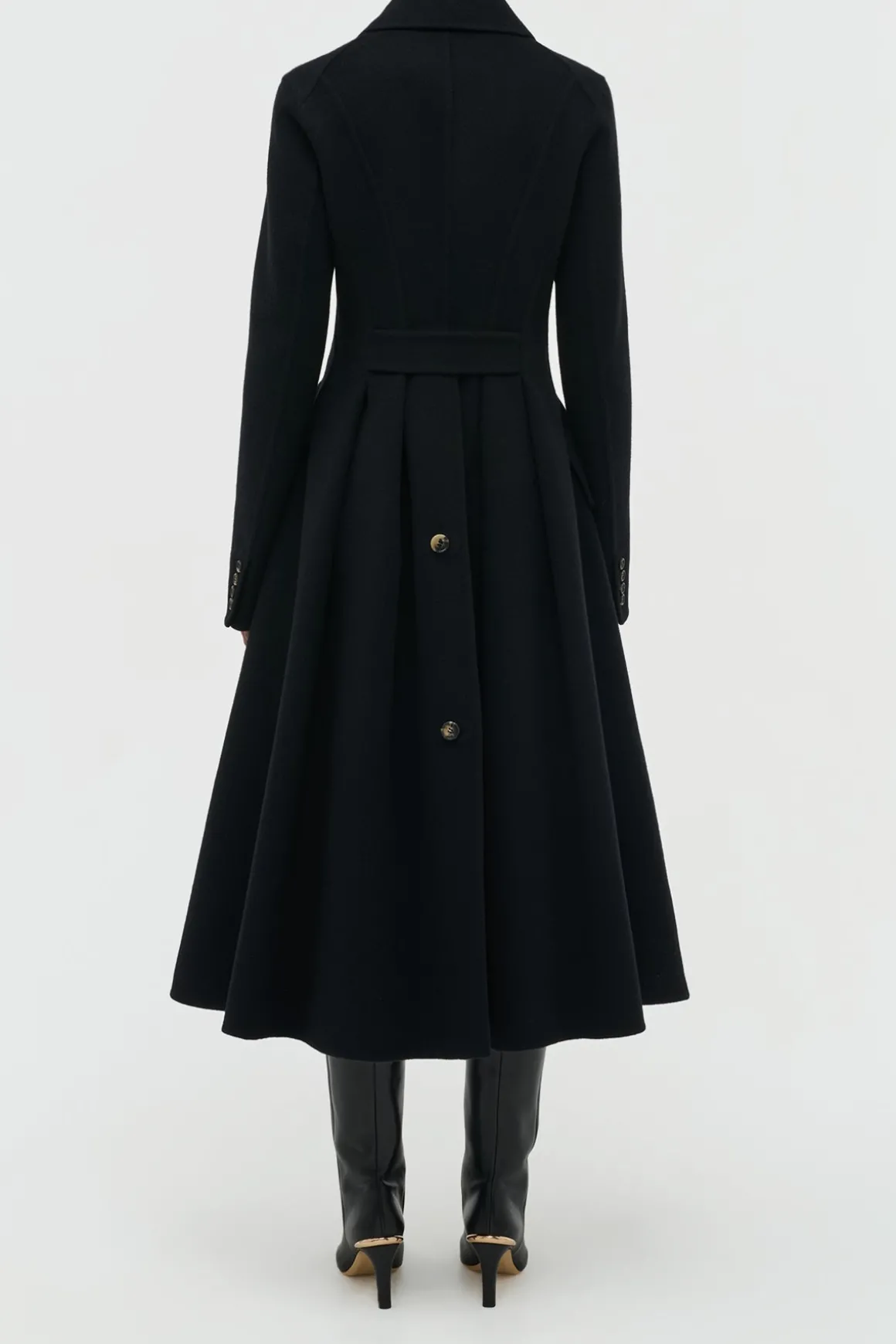 Cantwell Coat in Black Double-face Recycled Cashmere