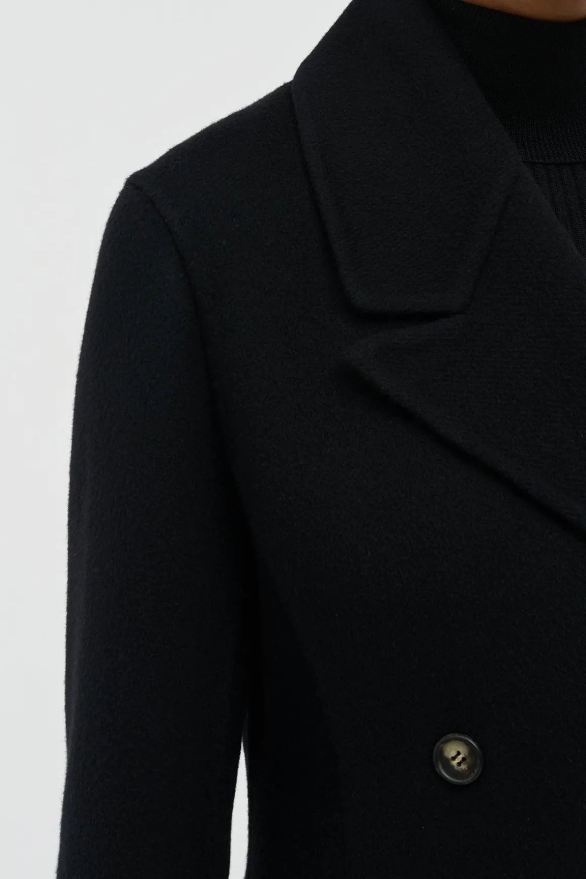 Cantwell Coat in Black Double-face Recycled Cashmere