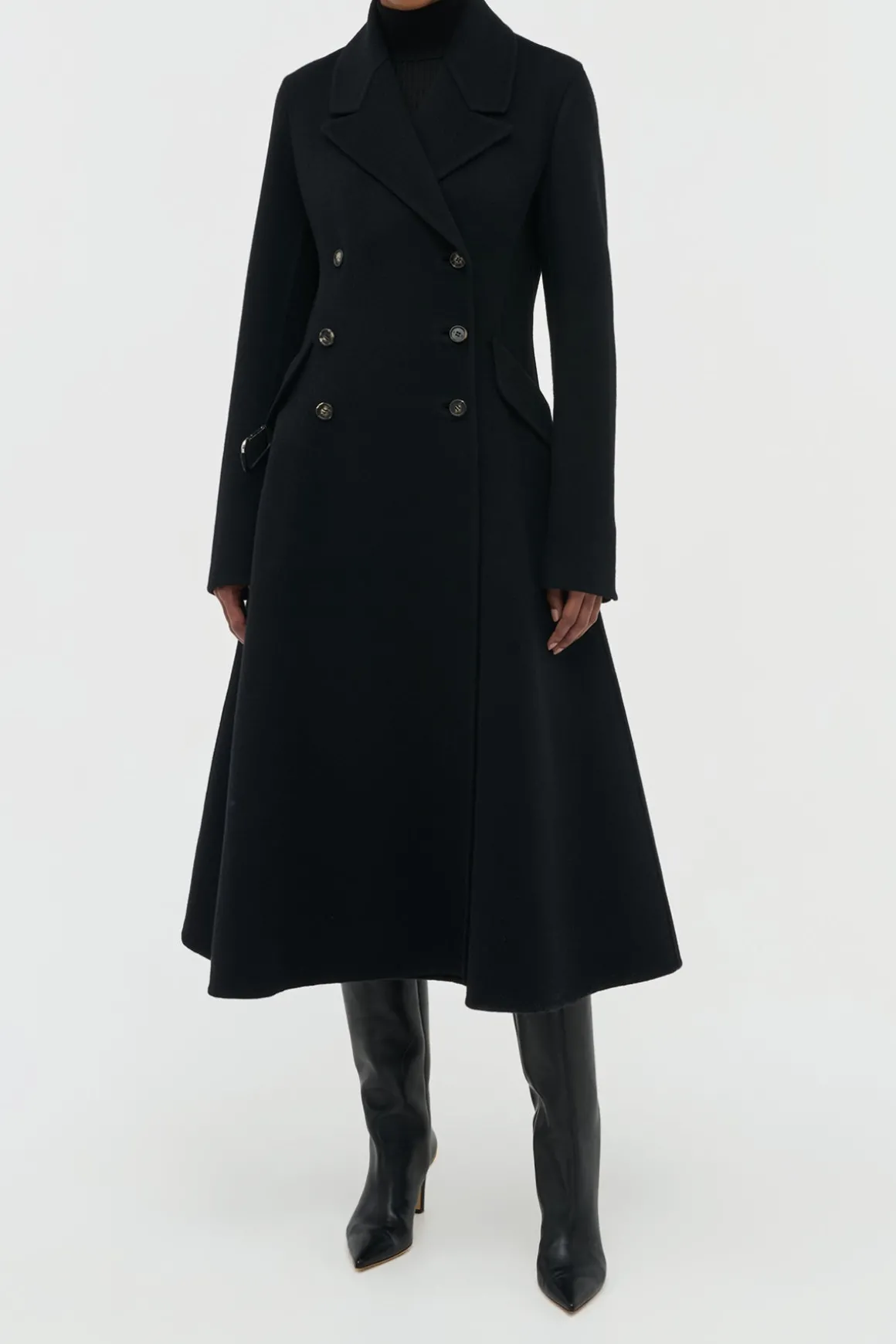 Cantwell Coat in Black Double-face Recycled Cashmere
