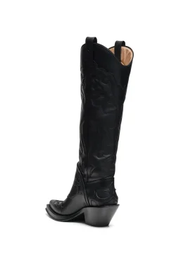 Capitana Cowboy Boot in Black Leather