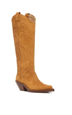 Capitana Cowboy Boot in Cashew Suede