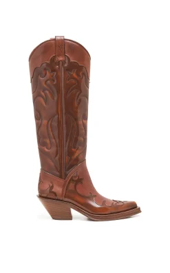 Capitana Cowboy Boot in Cognac Leather