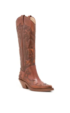 Capitana Cowboy Boot in Cognac Leather