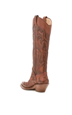 Capitana Cowboy Boot in Cognac Leather
