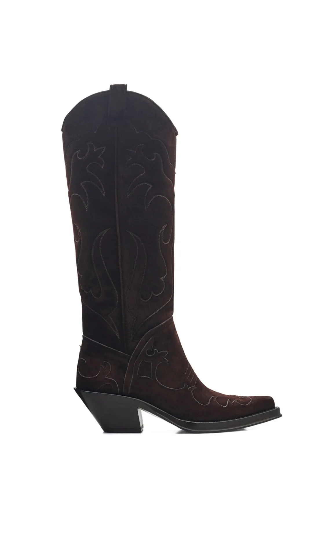 Capitana Cowboy Boot in Dark Chocolate Suede