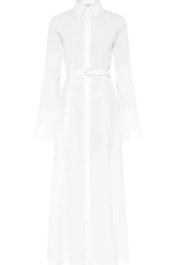 Carmina Maxi Shirtdress in White Sea Island Cotton