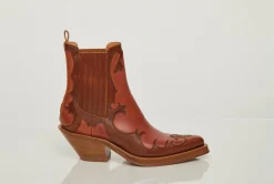 Cassidy Cowboy Ankle Boot in Cognac Leather