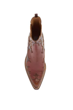 Cassidy Cowboy Ankle Boot in Cognac Leather