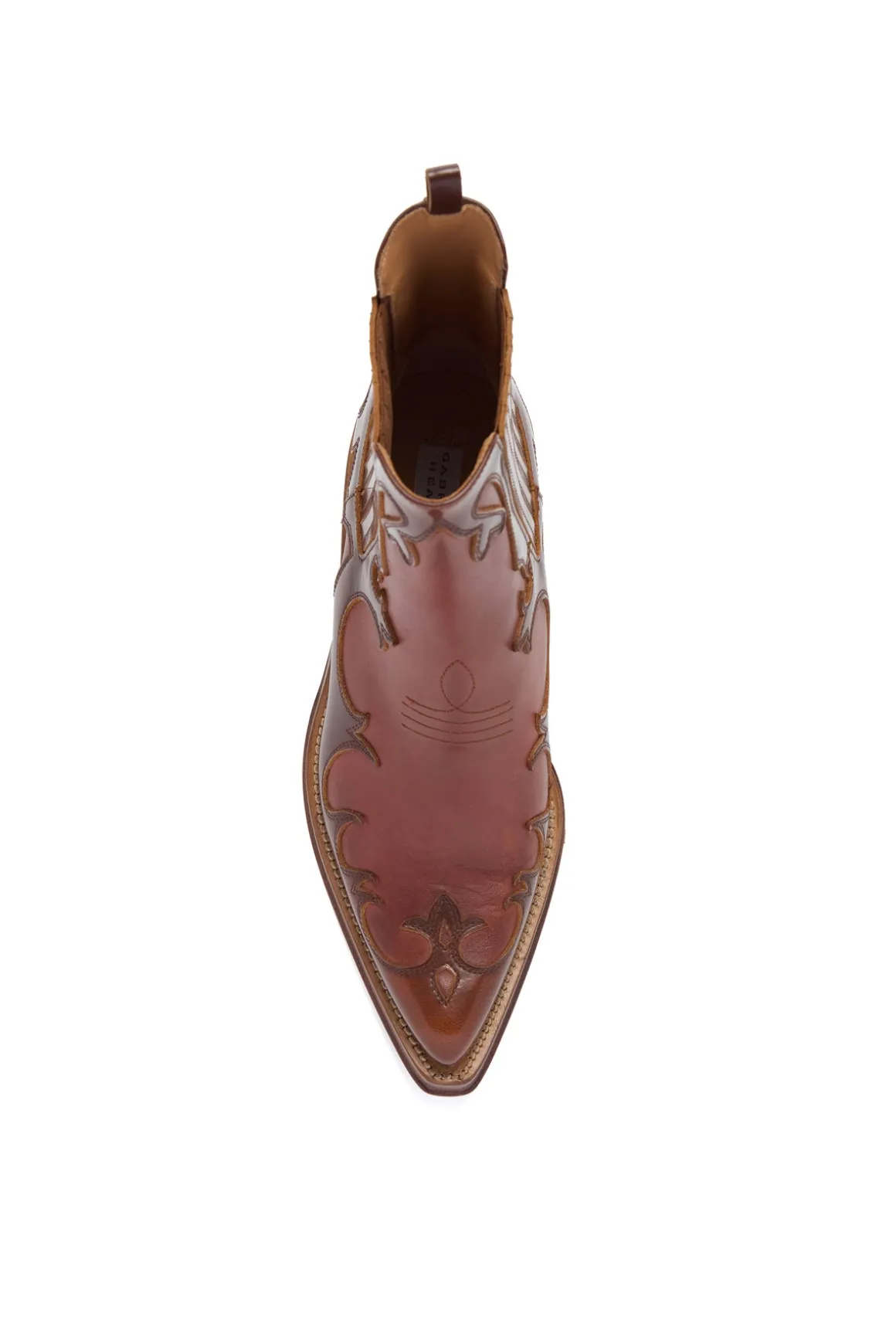 Cassidy Cowboy Ankle Boot in Cognac Leather