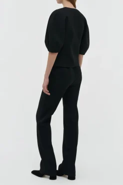 Cecilia Pant in Black Recycled Wool