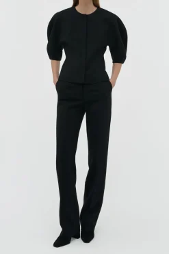 Cecilia Pant in Black Recycled Wool