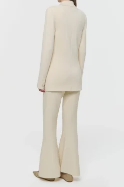 Ceto Knit Blazer in Off White Merino Wool Cashmere