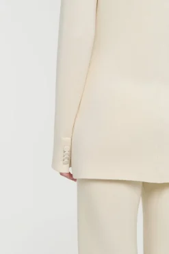 Ceto Knit Blazer in Off White Merino Wool Cashmere