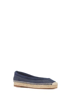 Chariot Espadrille in Recycled Cotton Linen Denim & Suede