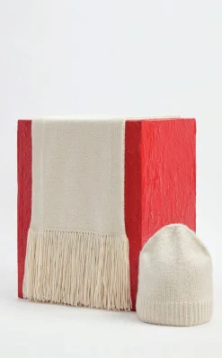 Chesire Knit Hat in Ivory Cashmere