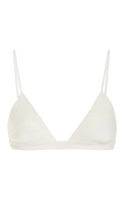 Chevier Knit Bra in Ivory Merino Wool