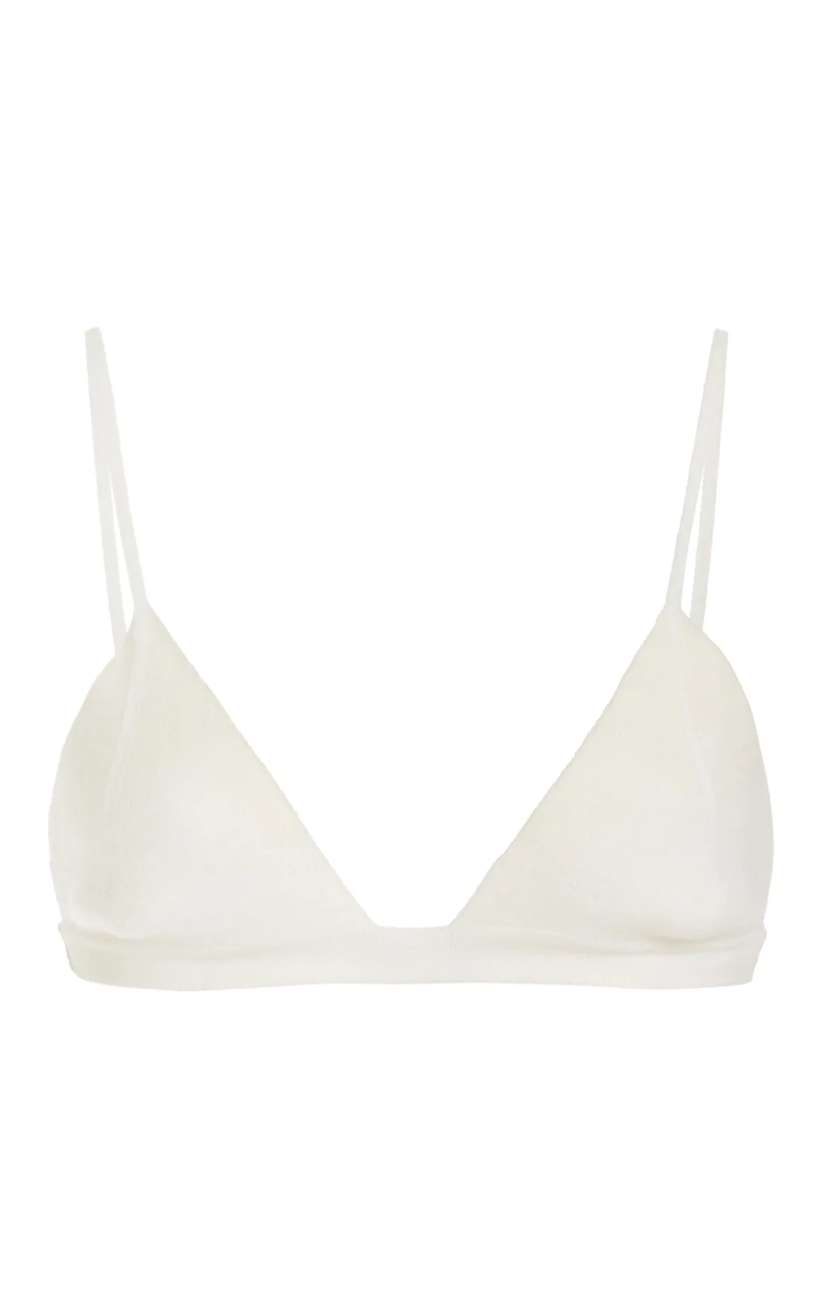 Chevier Knit Bra in Ivory Merino Wool