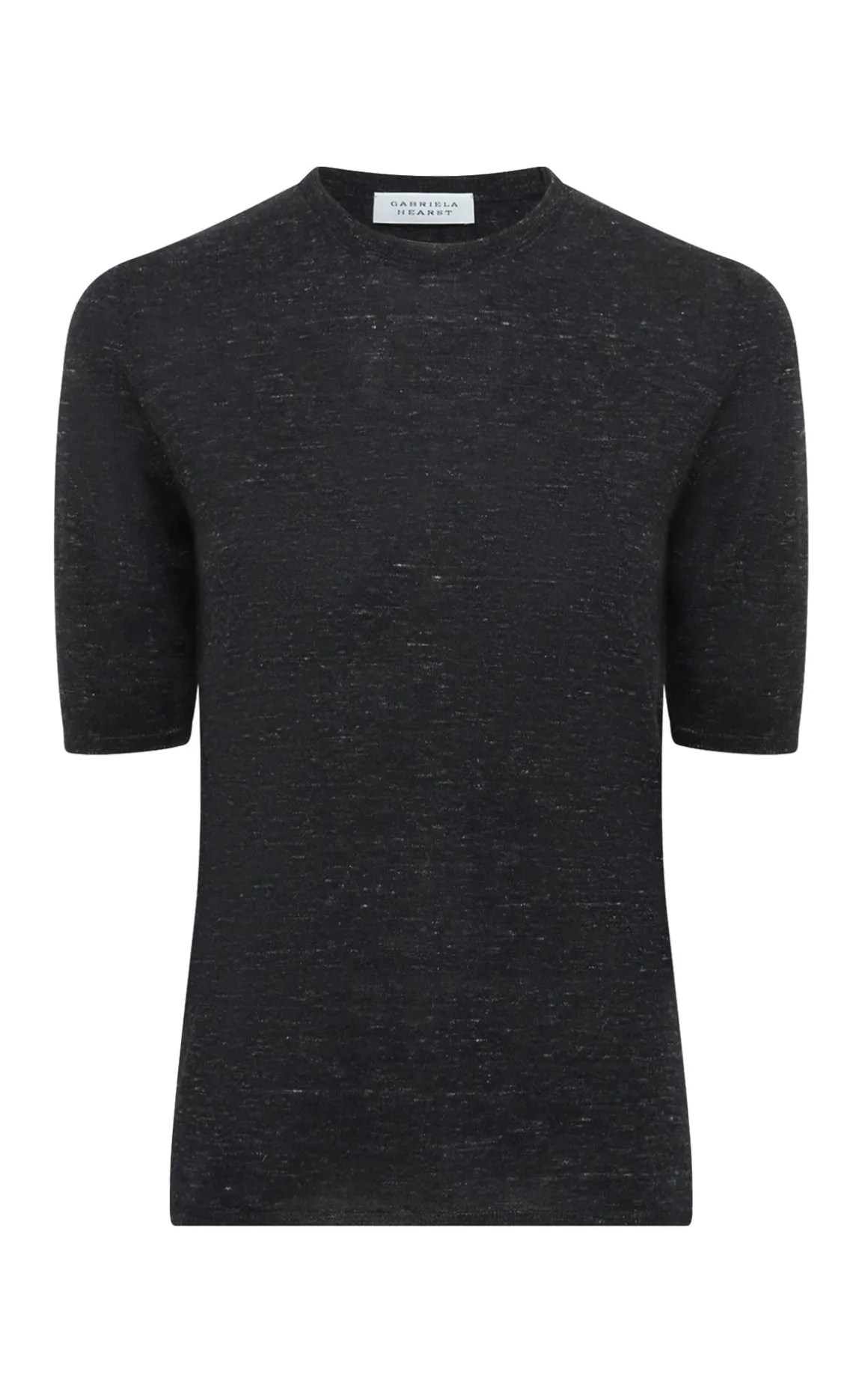 Chryse Knit T-Shirt in Black Cashmere Silk with Hemp