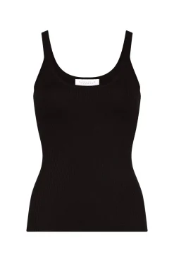 Cinxia Knit Tank Top in Black Cashmere Silk